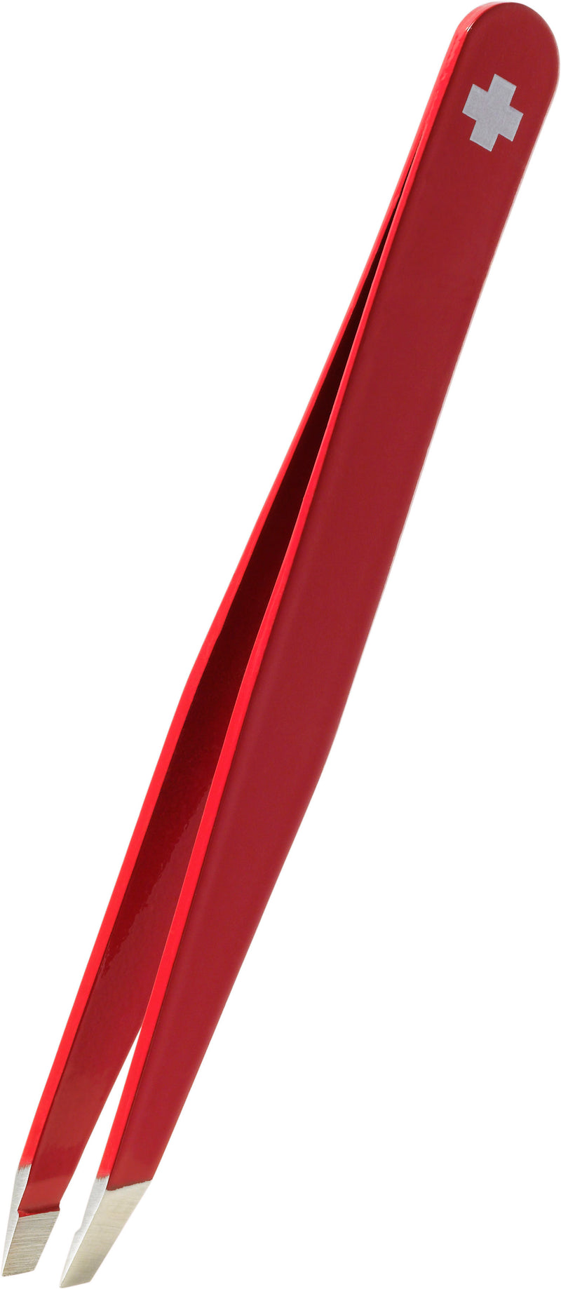 RUBIS Pinzette Schweizerkreuz schräg, rot, Inox